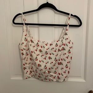 Abercrombie & Fitch Cherry Print Linen Tank Top